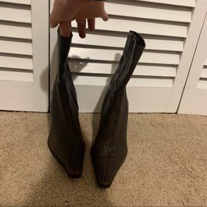 Diba Chocolate Brown Pointed Toe Ankle Boots 8.5
